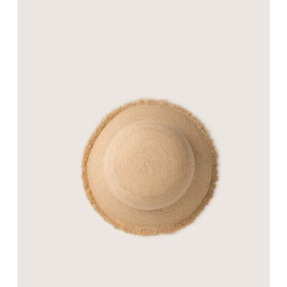 New Will + Bear Stevie Sand Raffia Straw Bucket Packable Sun Hat Vacation M NWT - Picture 4 of 4